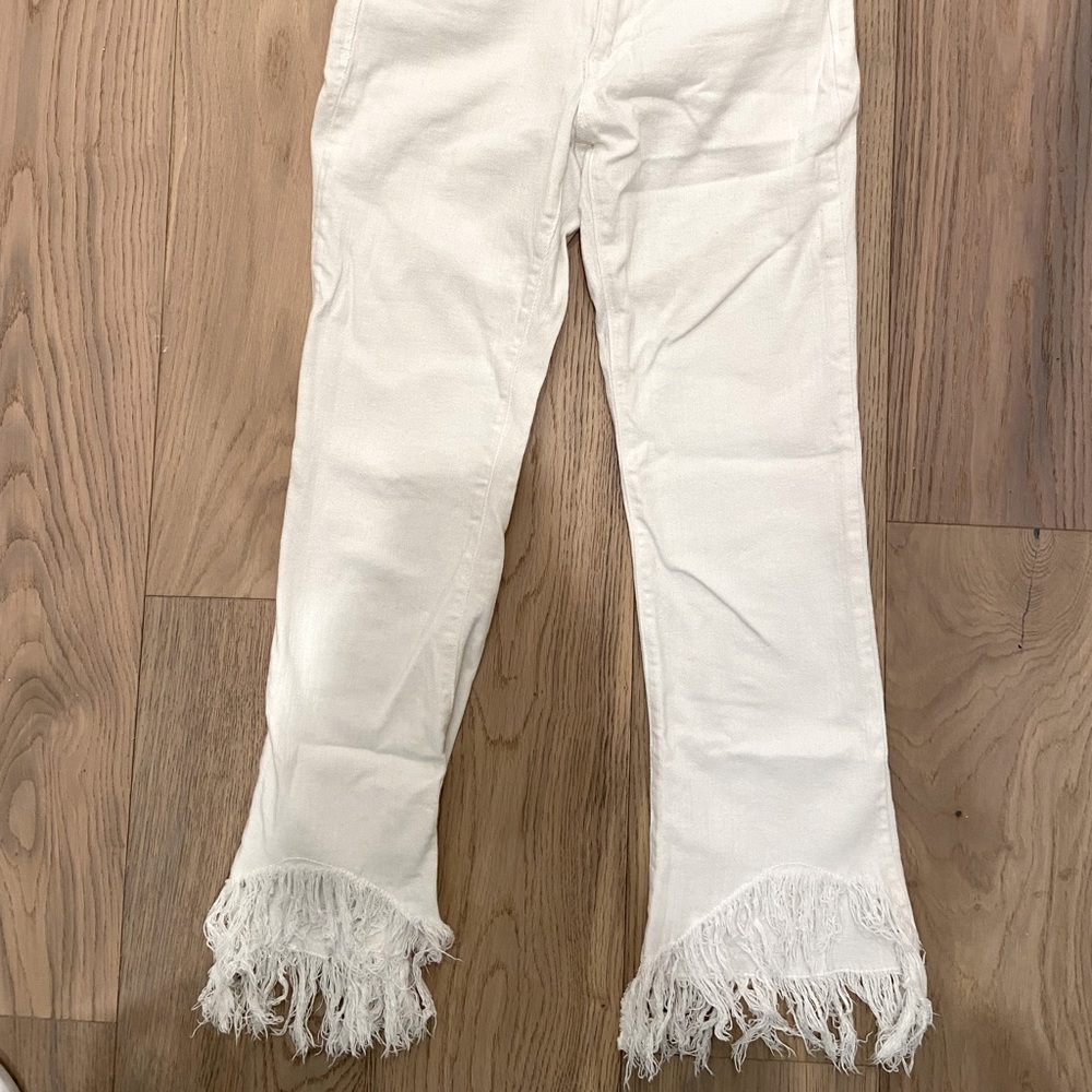 White frayed Pistola jeans